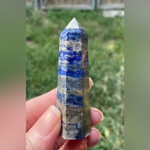 Lapis Lazuli Crystal Stone Obelisk Tower for Spiritual Healing Meditation NWOT